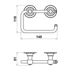 Uchwyt na papier toaletowy - Mosi&#261;dz - Podwjny - Model TB21