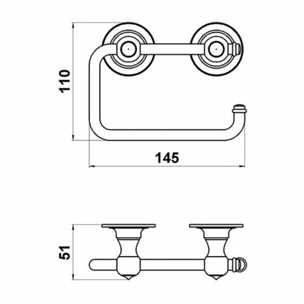 Uchwyt na papier toaletowy - Mosi&#261;dz - Podwjny - Model TB21