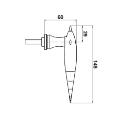 Uchwyt do drzwi balkonowych - Mied&#378; - Lewostronny - Delfin145 mm - SJ.08-011Q.WHL