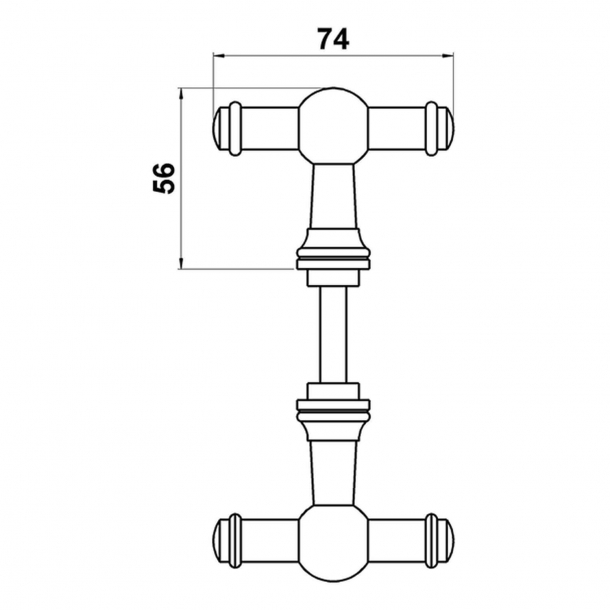 Door handle with rosette and escutcheon - Brass without lacquer - Model HAGMANN