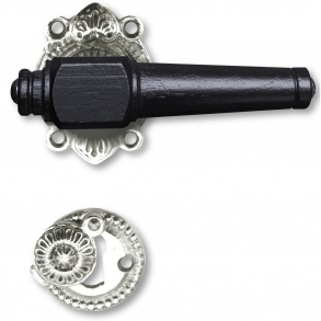 Drrhandtag - Tr - Inomhus - Frnicklad mssing och svart tr (21040107)