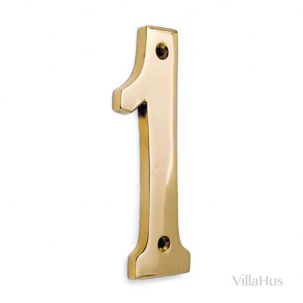 House number 1 - Polished brass - MAMO -120 mm