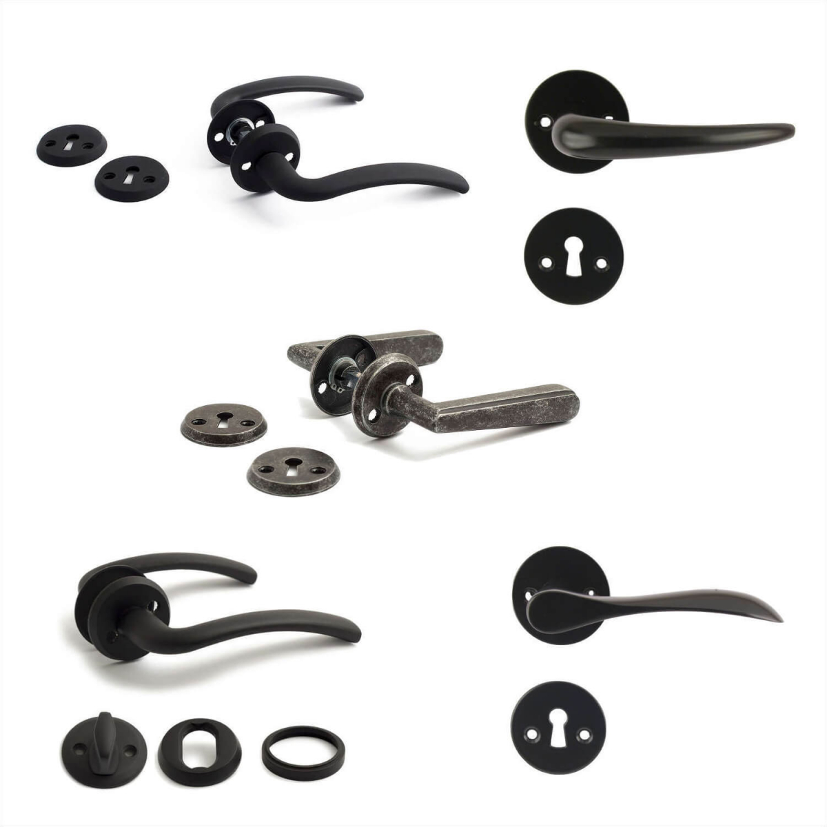 Arne Jacobsen door handle - AJ97 door handle - Brushed steel - small model  cc38mm - Arne Jacobsen door handles - VillaHus
