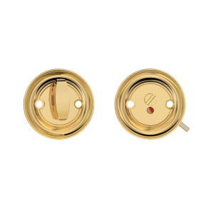 Privacy lock Indicator - Red/white - Unlacquered brass- cc30mm