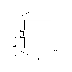 RANDI door handle - Kom - Design C. F. Mller - Stainless steel - cc38 mm - Wood screws