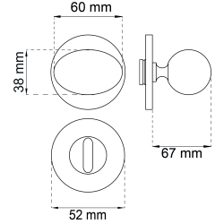 Habo handtag grepp knopp - fast mat nickel