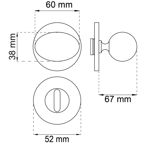Habo handtag grepp knopp - fast mat nickel