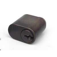 Cylinder 6-stift oval - Bruneret messing - inkl. 3 ngler