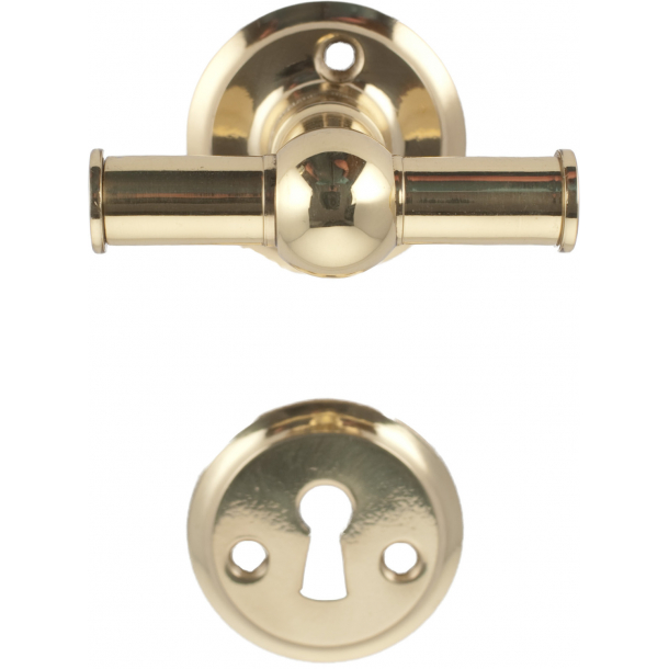 Door handle interior cross handles in brass with lacquer (200040)