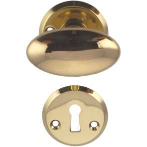 Drrhandtag - Mssing - Mandelformad rosett och nyckelskylt