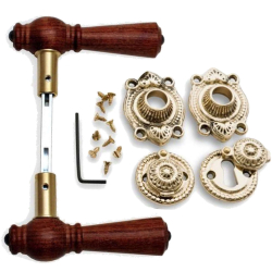 Klamka do drzwi - Mosi&#261;dz antyczny i palisander (205207) - OESTERBRO1035