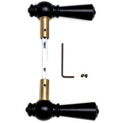 Svart Drrhandtag - Trd - Messing  lng distans av  nyckelhl