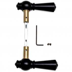 Klamka do drzwi - Czarne drewno / Mosiądz - STERBRO - 205252