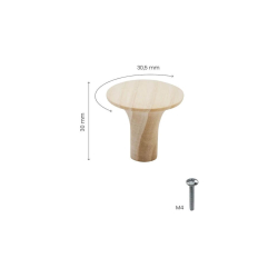 Beslag Design M�belknopf - Unbehandeltes Eschenholz