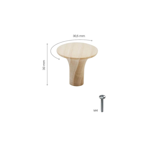 Beslag Design M�belknopf - Unbehandeltes Eschenholz