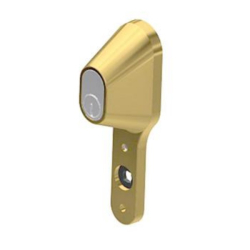 Lsehus til paskvilgreb og oval cylinder - Messing poleret uden lak