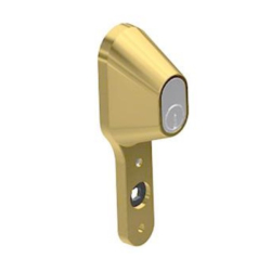 Lsehus til paskvilgreb og oval cylinder - Messing poleret uden lak