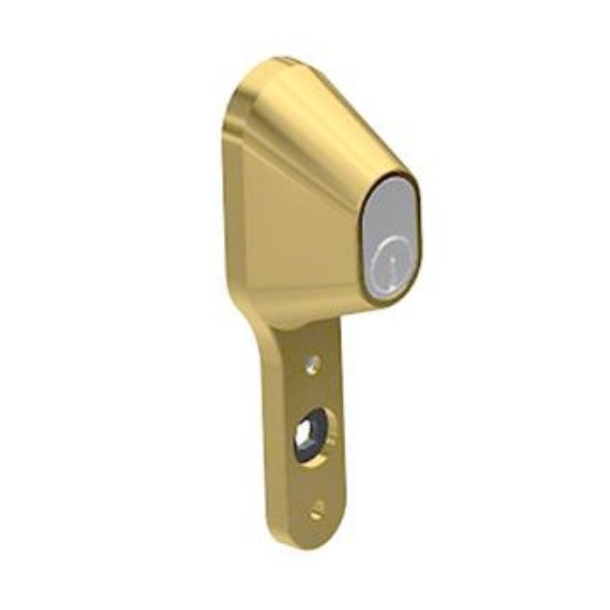 Lsehus til paskvilgreb og oval cylinder - Messing poleret uden lak