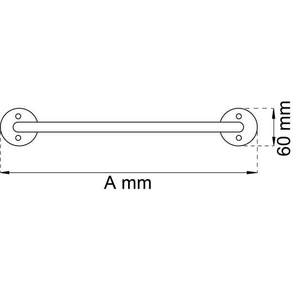 Bath handle 3407 Polished stainless 300 mm