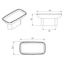 Furnipart - Gałka do mebli  - Czarna - Model Ink