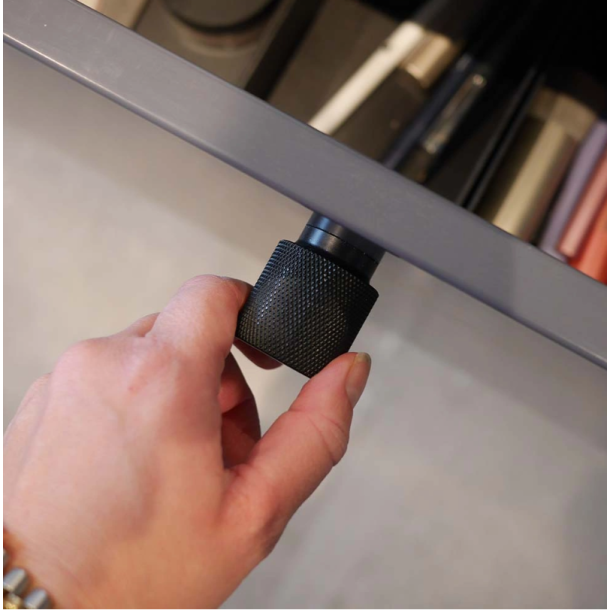 Furniture knob - Matt black - HELIX - 33x38 mm