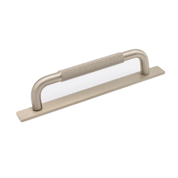M�belhandtag - Rostfritt st�l - HELIX med l�ngskylt - cc 128 mm