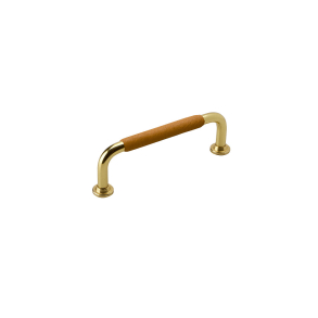 M�belgreb - Natur l�der og poleret Messing - Model 1353 - cc96 mm