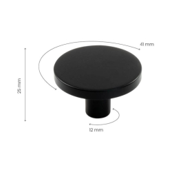 M�belknopf - Mattes Schwarz - COMO BIG - 41 x 25 mm