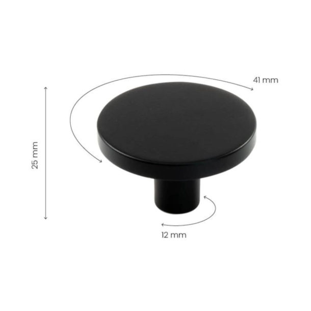 M�belknopf - Mattes Schwarz - COMO BIG - 41 x 25 mm