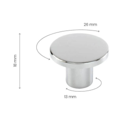 Gałka do mebli  - Chrom - Como - 26 x 18 mm