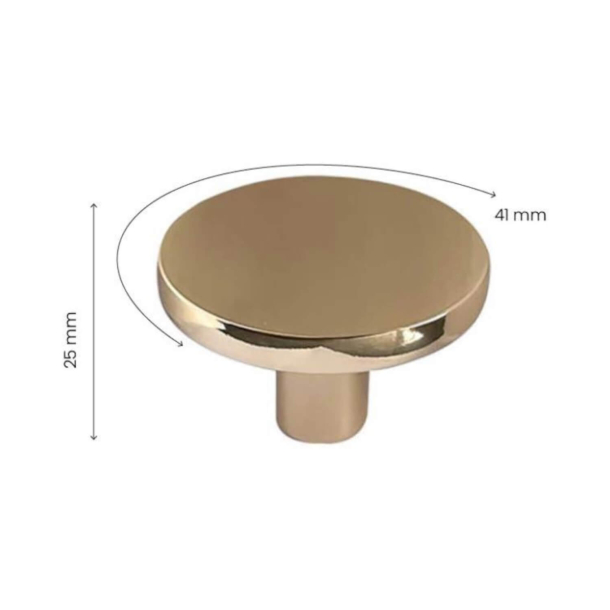 Gałka do mebli  - Polerowany mosiądz - COMO BIG - 41 x 25 mm