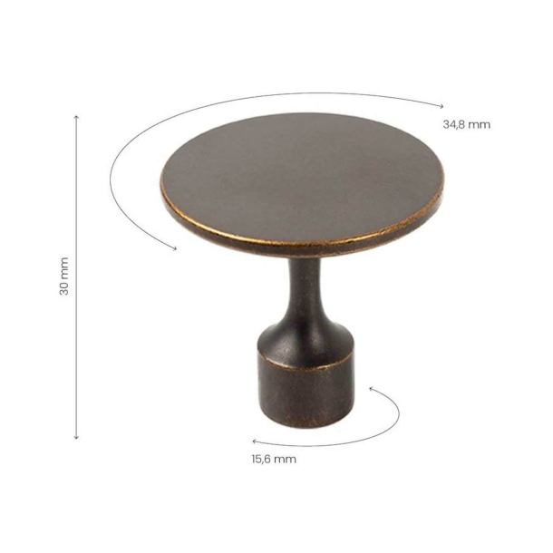 Beslag Design  - Gałka meblowa - Antik m�ssing - Model Floid