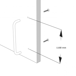M�belgriff - Geb�rstetes Stahl - Modell GRAF BIG - cc 1168mm