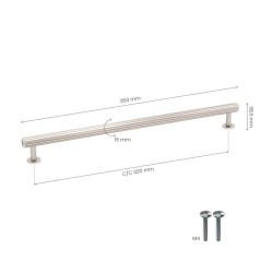 M�belgriff - Geb�rstetes Stahl - Modell Rille - 350 mm