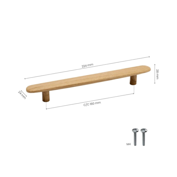 M�belgriff - Eiche - Modell Brutus - 224 mm