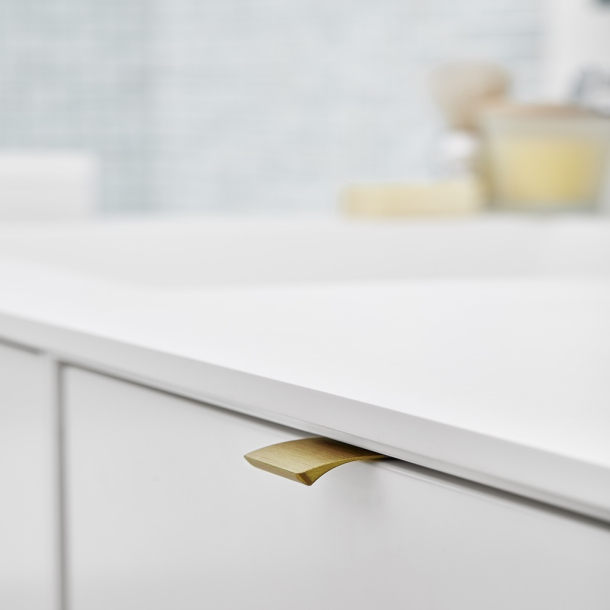 M�belgriff - Geb�rstetes Messing - EDGE STRAIGHT - 40 mm