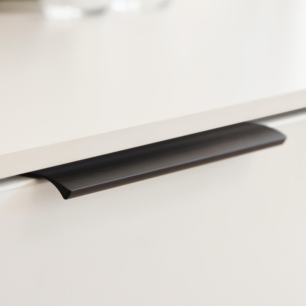 Furnipart M�belgriff - Mattschwarz geb�rstet - Modell EDGE STRAIGHT - 200 mm