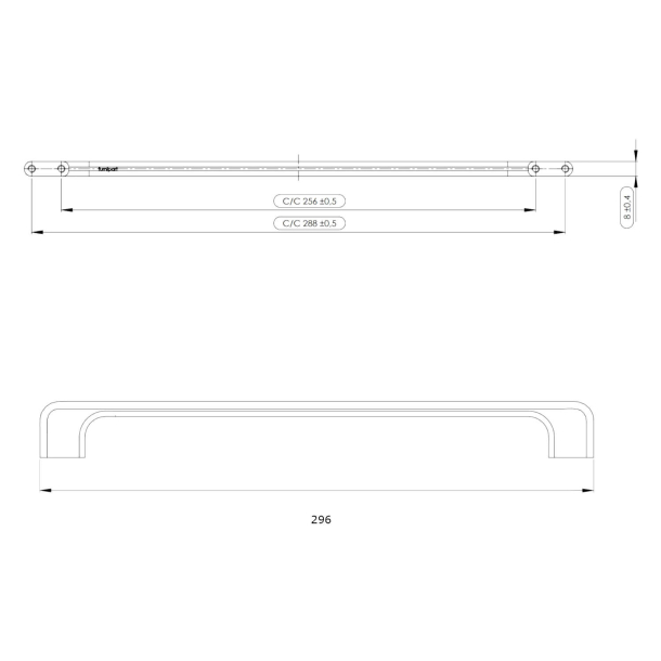 Furnipart Uchwyt do mebli - Stal szczotkowana - Model Doppia 296 mm