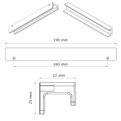 Furnipart M�belgriff - Geb�rsteter Edelstahl - Modell Station - cc 160 mm