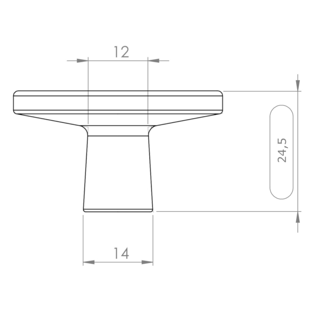 Furnipart M�belknopf - Anthrazit geb�rstet - Modell Plato