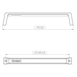 Furnipart Uchwyty meblowe - Czarny - Model Seam 160 mm