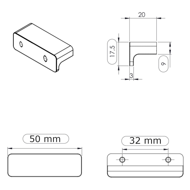 Furnipart M�belknopf - Geb�rstetes Messing - Modell Elan Knob