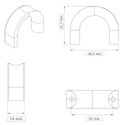 Furnipart Uchwyt meblowy - Czarny - Model Inside
