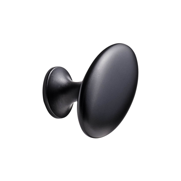 Gałka meblowa - Furnipart - Matowa czerń - Model Oval SImple