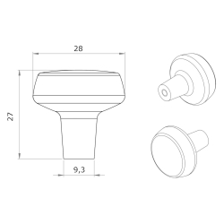 Gałka meblowa - Furnipart - Polerowany mosiądz - Model Autumn