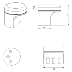 Gałka meblowa - Furnipart - Szczotkowana stal - Model Point