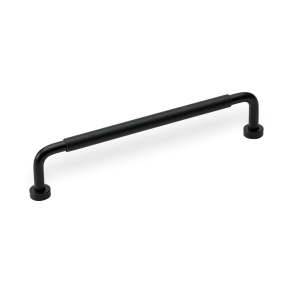 M�belgreb - Sort l�der og sortlakeret Messing - Model LOUNGE LEATHER - cc160 mm