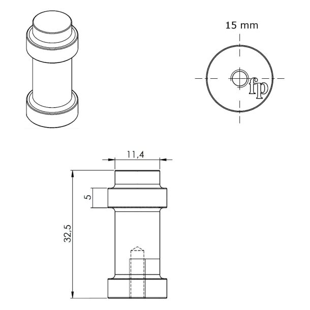 Gałka meblowa - Furnipart - Matowa czerń - Model Pillar