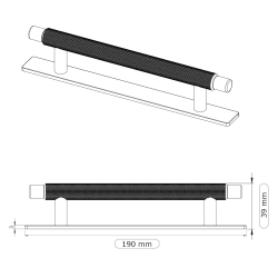 Furnipart M�belgreb - Antik Messing - Model MANOR / Bagplade - cc128 mm