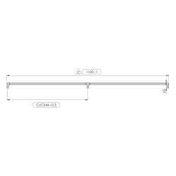 Furnipart M�belgreb - B�rstet st�l - Model Mango L - 1100 mm